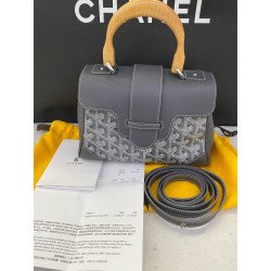 Goyard Saigon mini gray handbag with classic floral color scheme